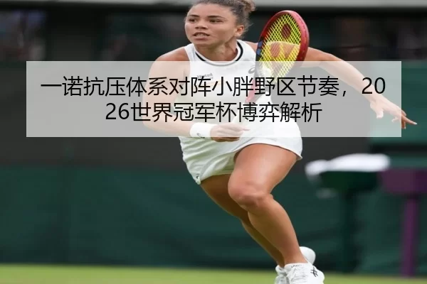 一诺抗压体系对阵小胖野区节奏，2026世界冠军杯博弈解析